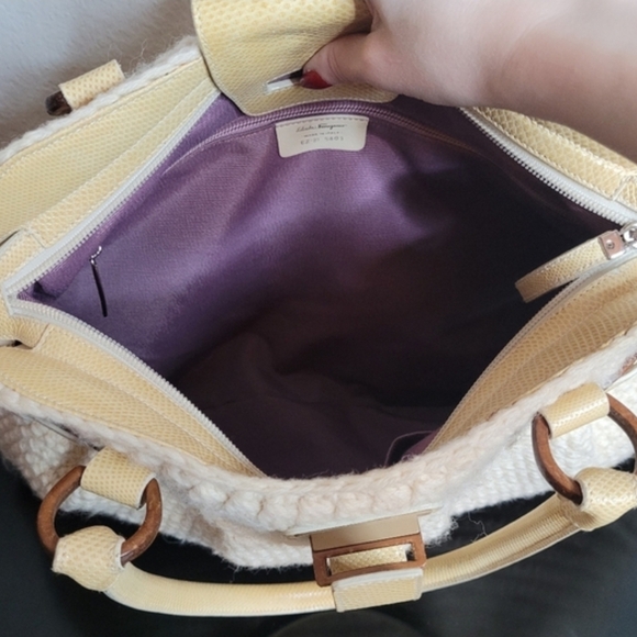 Salvatore Ferragamo Marisa Crochet Knit Handbag - Picture 7 of 9